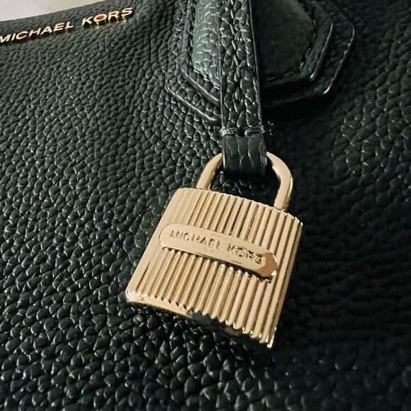 MICHAEL KORS Mercer Moss Green Leather Medium Messenger Crossbody Bag - Picture 5 of 12